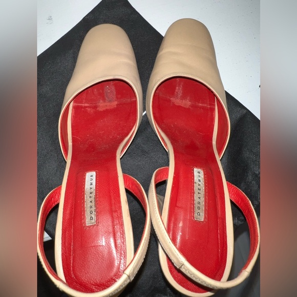 Dorateymur Beige Leather Slingback Pump - 40 / 9.5-10 US womens - Picture 6 of 9